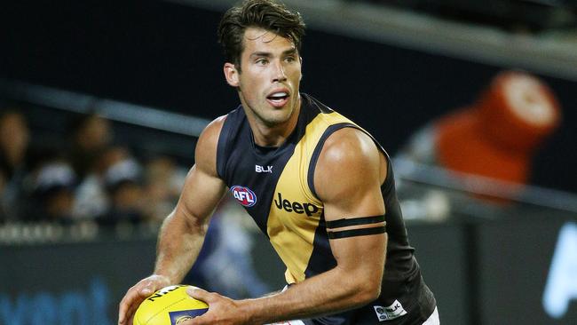 AFL Round 1 - Richmond v Carlton at MCG , Alex Rance in action. 2nd April 2015. Picture: Colleen Petch.