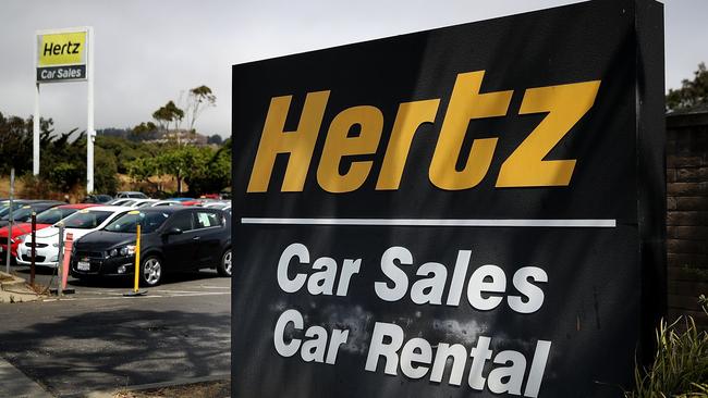 A Hertz car sales and rental office in South San Francisco, California. Picture: AFP.