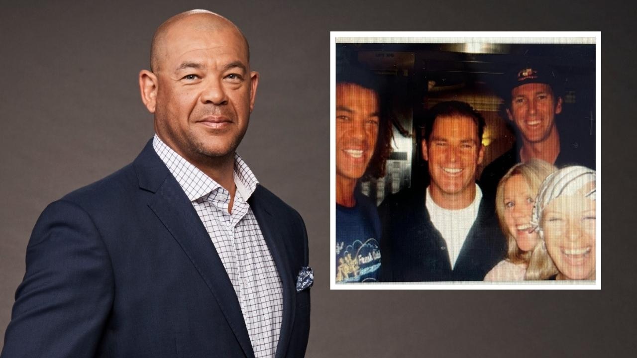 Simone Callahan posted the heartbreaking photo in remembering Andrew Symonds, Shane Warne and Jane McGrath. Photo: Foxtel, @simonecallahan.