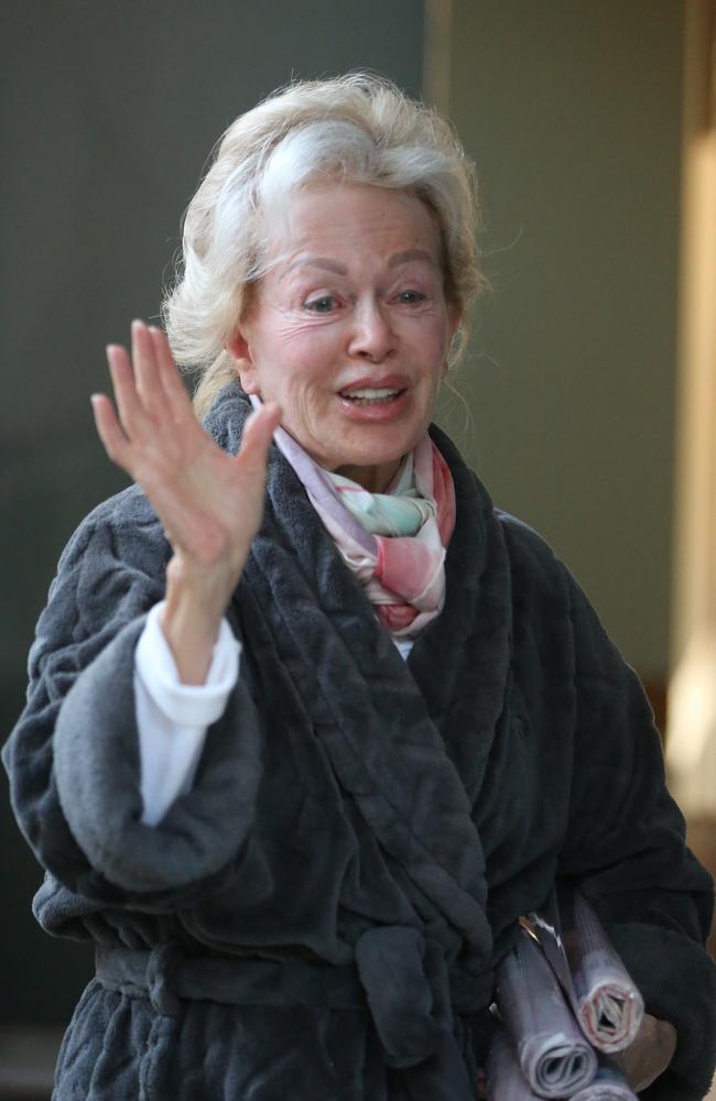 Blanche d’Alpuget dressed in Bob Hawke’s dressing gown outside their Northbridge home. Picture: John Grainger