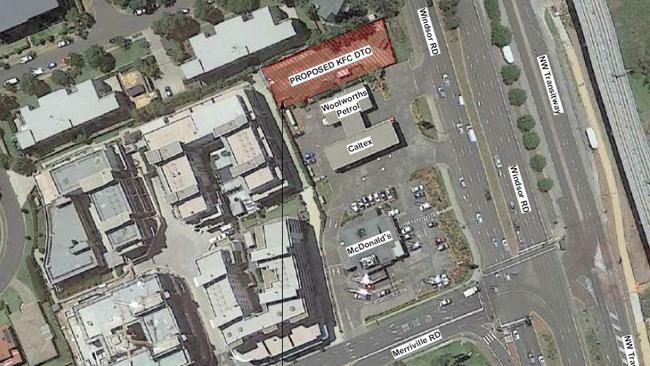 Map showing proposed location of a drive-through only KFC in Kellyville Ridge. Picture: Supplied