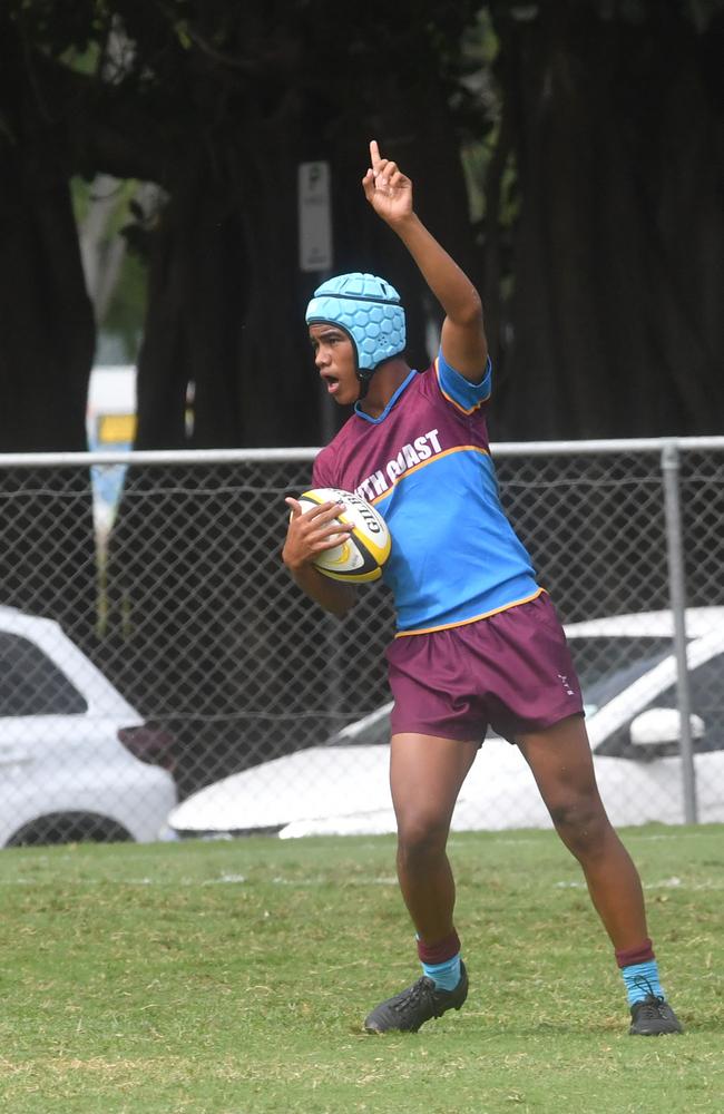 QLD Rugby Union State Championships (17-18 years boys) at the Townsville Sports Precinct. Friday May 23. South Coast against Metro North. Picture: Evan Morgan