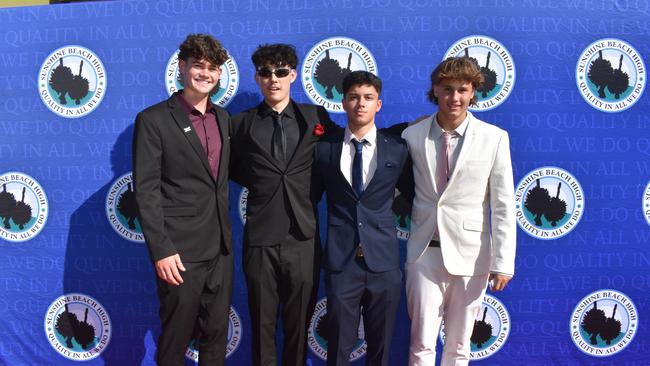 Xander, Kye, Nathan and Xavier at the Sunshine Beach State High School formal 2024.