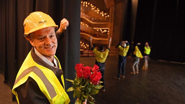 Senior site manager from Hansen Yuncken, Nigel Cheshire, backstage. Picture: Tom Huntley