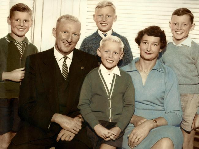 A family portrait of the Edwards family. From left, Glendon Edwards, father David Edwards, Robert, Leigh, mother Nelda Edwards and Stephen.