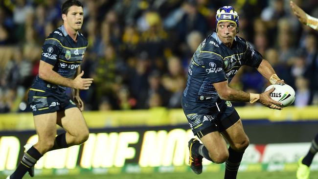 Cowboys skipper Johnathan Thurston was back to his best against the Warriors. Picture: Wesley Monts