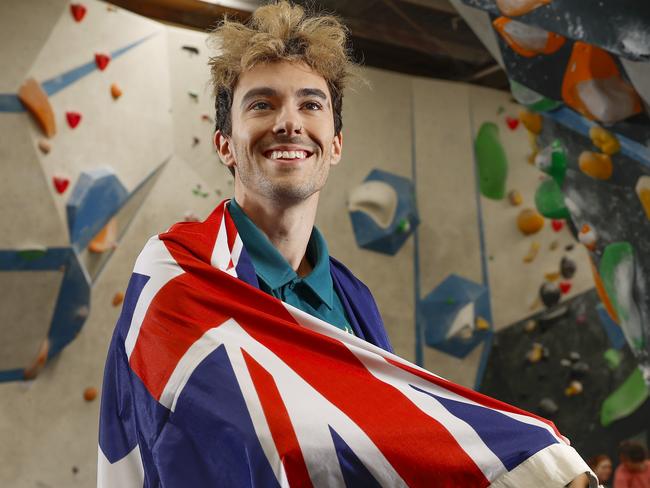 MELBOURNE , AUSTRALIA.February 7 , 2024. Campbell Harrison, who will climb for Australia in the Paris Olympic Games        . Pic: Michael Klein