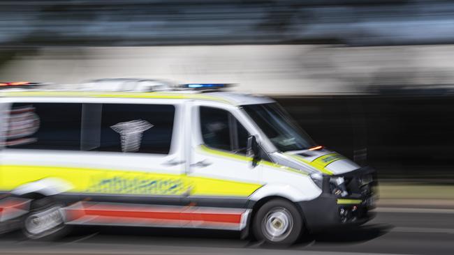 Paramedics transported a man to Townsville University Hospital in a stable condition with a wound to the chest. Picture: Kevin Farmer