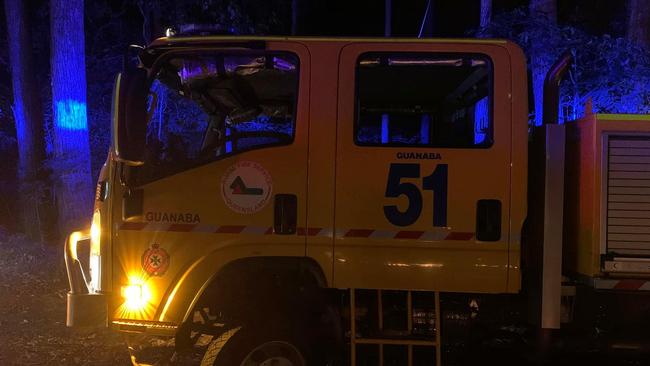 Photos shared on Facebook by Gold Coast Division 5 councillor Peter Young of his first shift with the Guanaba Rural Fire Service. Photo: Facebook