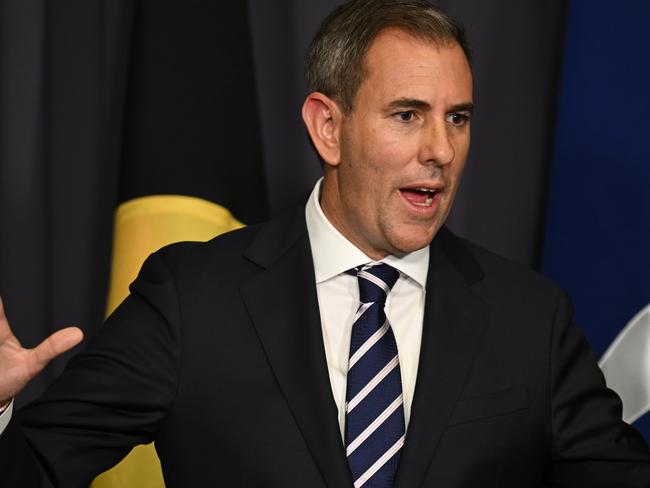 CANBERRA, AUSTRALIA  - NewsWire Photos - February 18, 2025:  Federal Treasurer Jim Chalmers holds a press conference  at Parliament House in Canberra. Picture: NewsWire / Martin Ollman