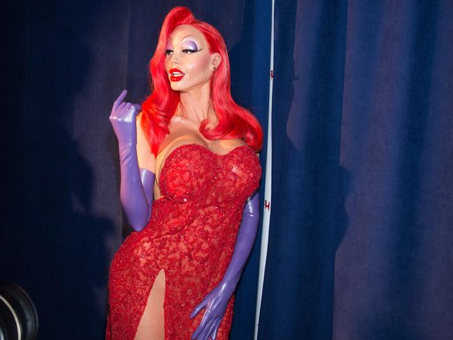 Heidi Klum, dressed as Jessica Rabbit, attends her 16th annual Halloween party.