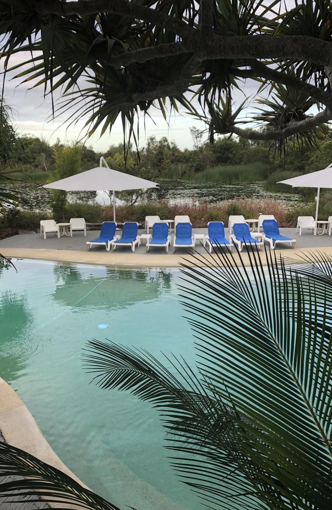 Yes please. The pool overlooking the coastline at Kingfisher Bay Resort. Picture: Melinda Browning