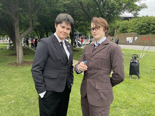 Emily and Stephanie at the 2024 PAX Aus Convention at the Melbourne Convention and Exhibition Centre. Picture: Himangi Singh