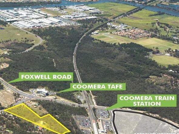 GCB site for possible Northern suburbs, Coomera, hospital. please credit CoreLogic RP Data Professional.