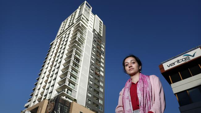 Harleen Aulakh was horrified to find out the building could be combustible. Picture: Christopher Pavlich