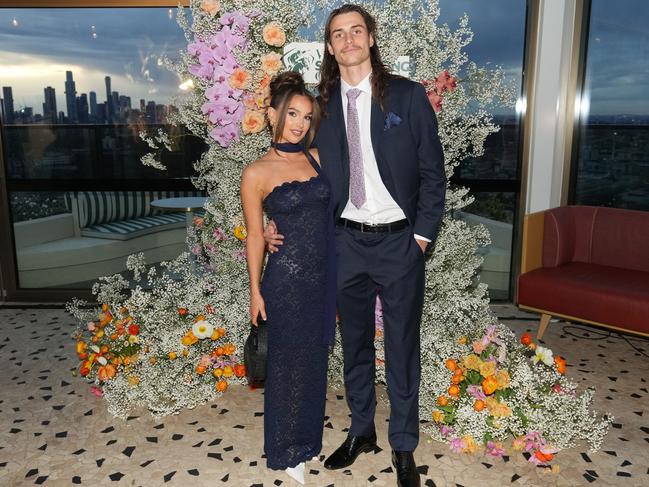 Sam Guggenheimer and Caleb Poulter at the 2023 Spring Carnival Launch in South Yarra, Australia. Picture: Getty Images