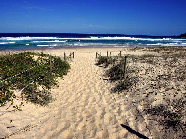 A father has drowned while rescuing his 13-year-old son from a rip at Boomerang Beach. Picture: Nathan Edwards