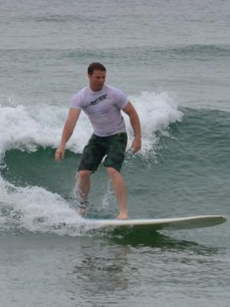 Like many returned medics, Jonathan Walter spends much of his free time surfing. Picture: Supplied.