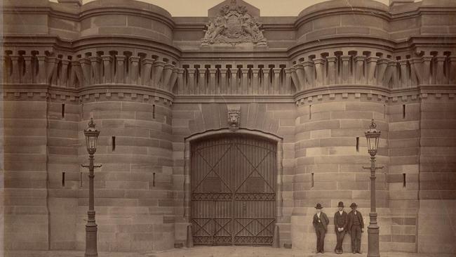 History: Entrance to the Darlinghurst Gaol 1887. Must credit State Library of NSW