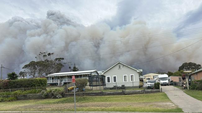 The Bermagui–Coolagolite bushfire on Tuesday. Picture: Twitter@marisa_paterson