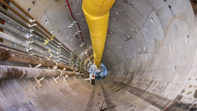 The Metro Tunnel’s first tunnel boring machine (TBM). Picture: State Government