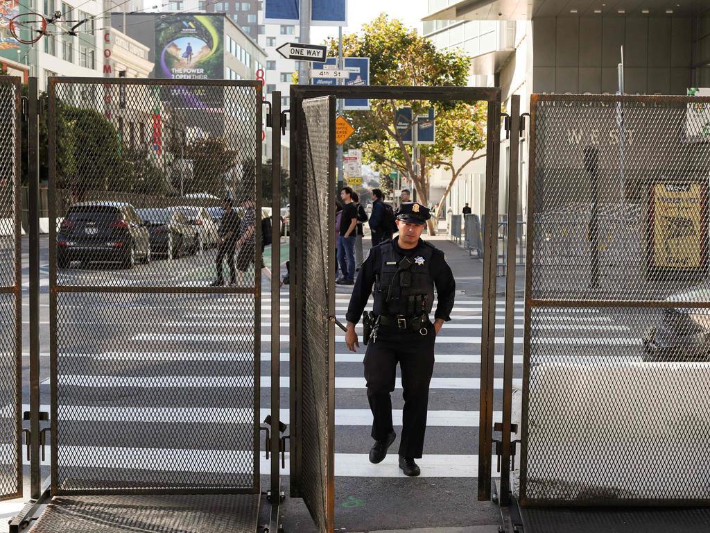 Heavy security at the APEC summit in San Francisco. Picture: Jason Henry/AFP