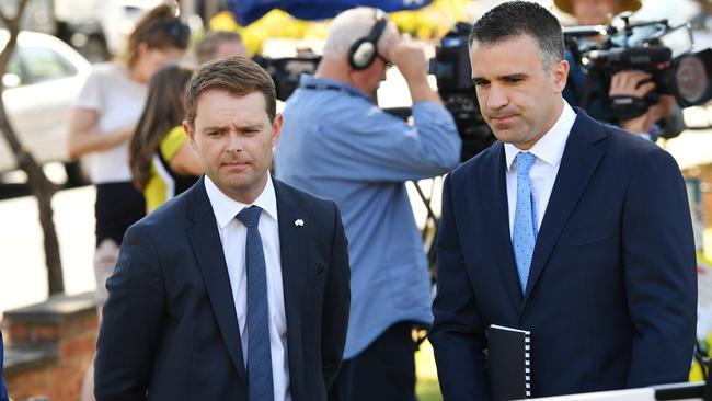 Stephen Mullighan and Peter Malinauskas were nominated as potential future Labor leaders, though the former said he would not put his hand up. Picture: AAP / David Mariuz