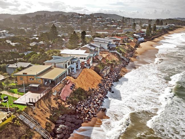 Updated images of the Wamberal erosion taken on Tuesday. Picture: Troy Snook