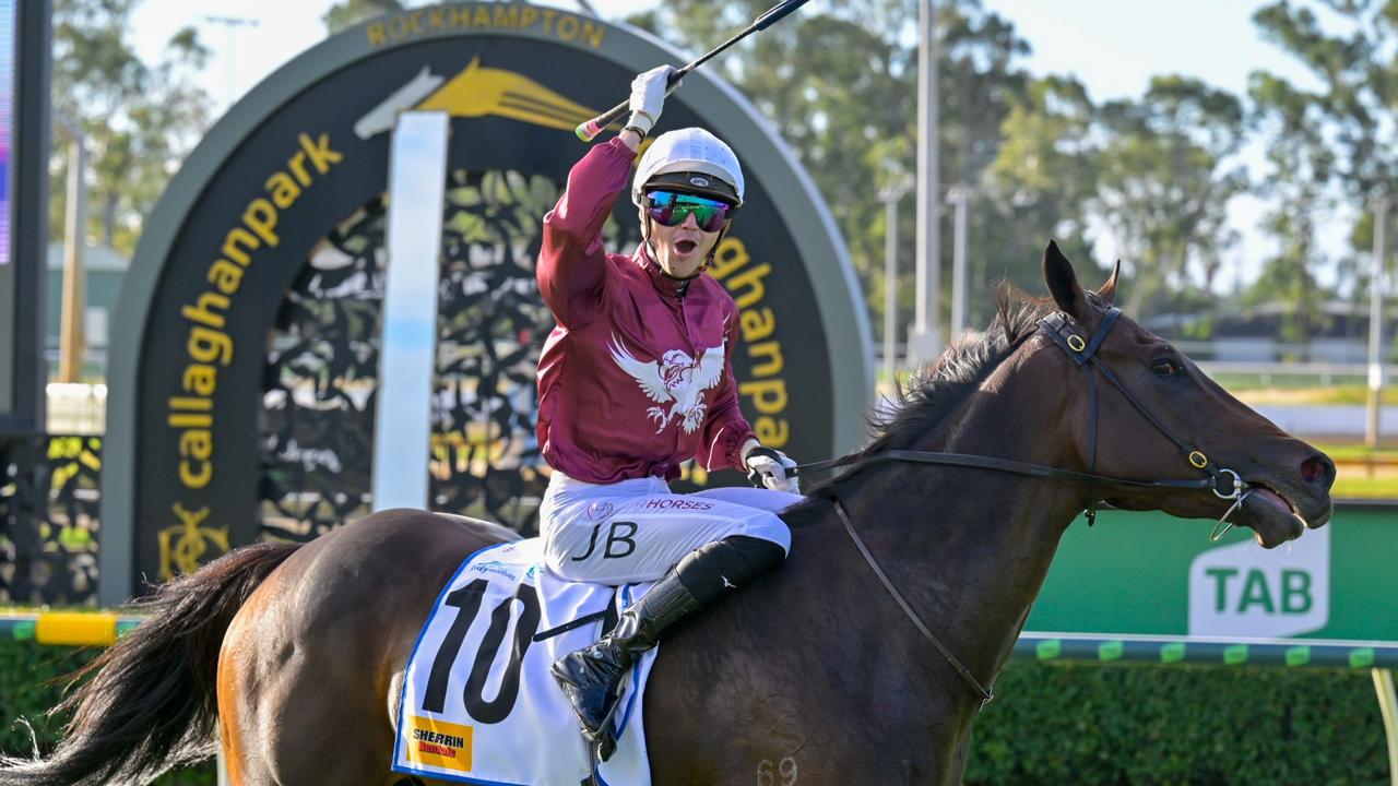 A delighted Jake Bayliss after winning The Archer in Rockhampton on Sunday. Picture: Matthew Harris/Caught in the Act Photography.