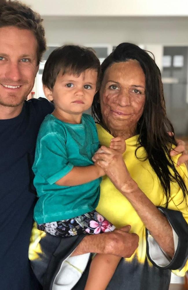 Turia Pitt, fiance Michael Hoskin and their first son Hakavai. Picture: Instagram