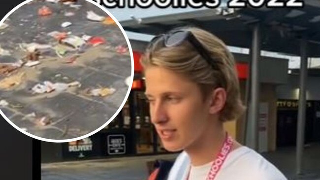 Old habits die hard. TikTok user 'oliverholmess' shared a clip of rubbish in Cavill Ave, Surfers Paradise, on the first morning of Schoolies celebrations.