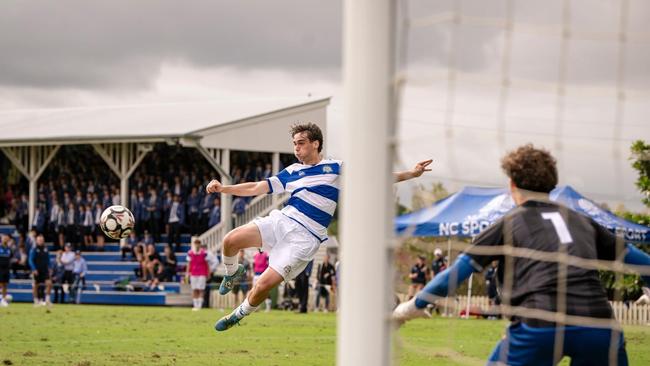 Action from round three's game of the round between Nudgee and Churchie. Picture courtesy of Brody Grogan Photography.