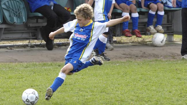 Gianni Stensness playing for the Cromer Strikers as a youngster.