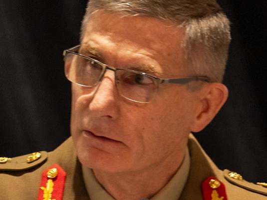 Chief of Defence Force General Angus Campbell gives  evidence at the Royal Commission today. MUST CREDIT -  Royal Commission into Defence and Veteran Suicide.