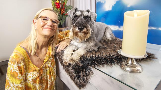 Diane Pedersen was a recent client of Pet Angel when her dog Asgar was cremated. She is pictured with her new fur friend Tomas the Miniature Schnauzer. Picture: NIGEL HALLETT