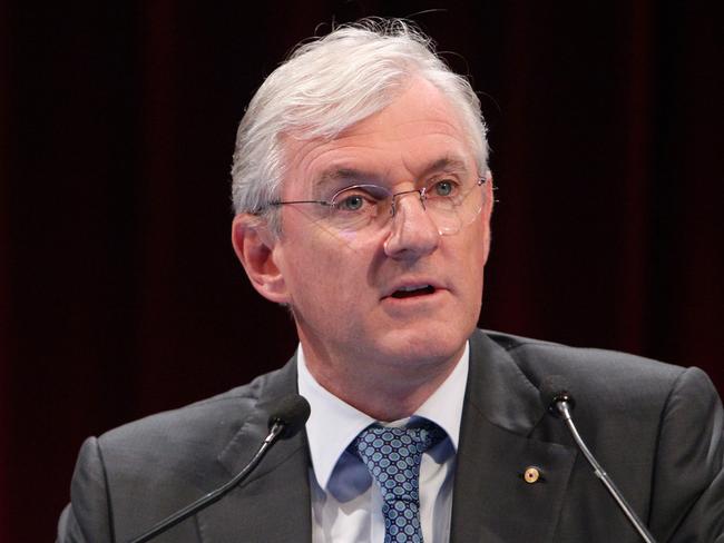 7/04/2017: Co-CEO Steven Lowy speaking at Westfield's annual general meeting in Sydney on Friday. Hollie Adams/The Australian