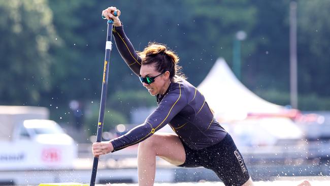 Bernadette Wallace in action at the 2019 ICF Canoe Sprint World Championships in Germany, Pic: Paddle Australia