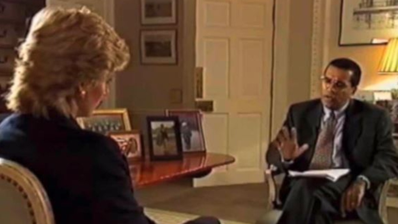 Princess Diana during her 1995 interview with Martin Bashir. Picture: BBC