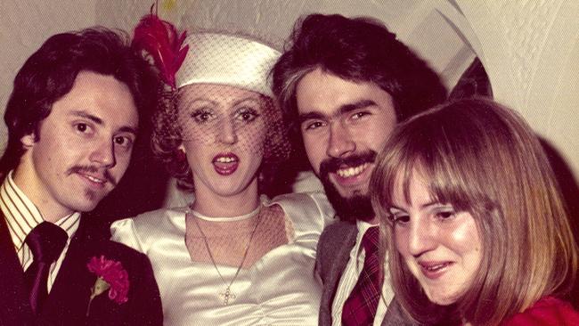 Mark Doherty, Sue-Ellen and Hugh Kusher, and Amanda Doherty on the Kusher’s wedding day. Picture: Supplied