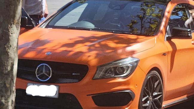 Beth Hill and Travis Patching were pulled over in an orange Mercedes Benz. Picture: Lucy Rutherford