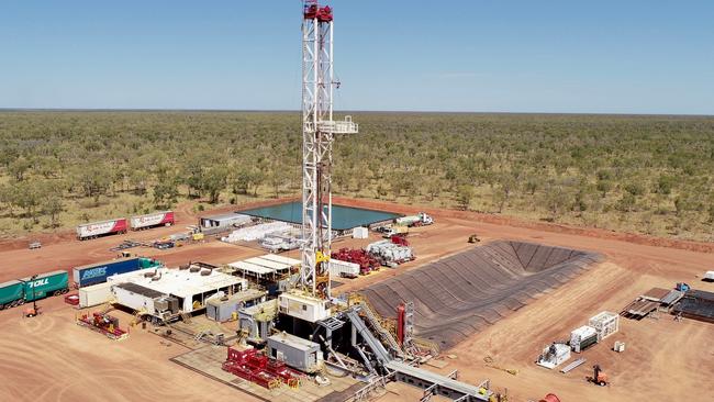 Kyalla 117, located 600km southeast of Darwin, between Daly Waters and Elliott, is the first of two new Origin Energy appraisal wells to be drilled and fracture stimulated to help determine the potential of the resource in the Beetaloo Basin. Picture: Supplied