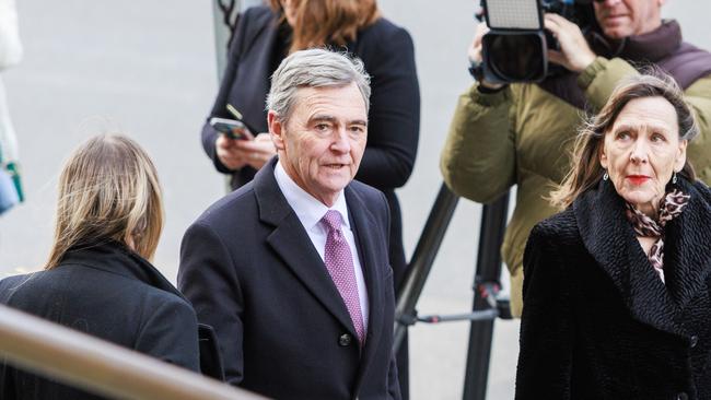 Former premier John Brumby arrives at St Paul’s Cathedral.