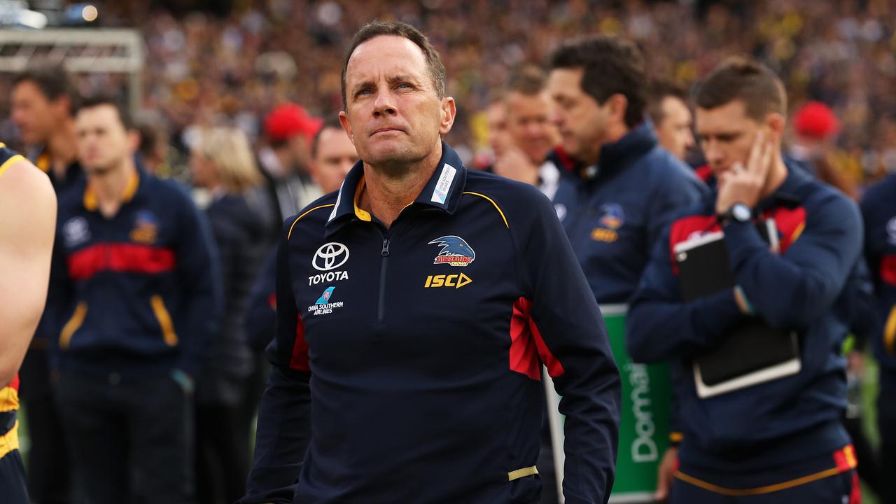 Adelaide coach Don Pyke after losing the 2017 AFL Grand Final. Picture: Phil Hillyard