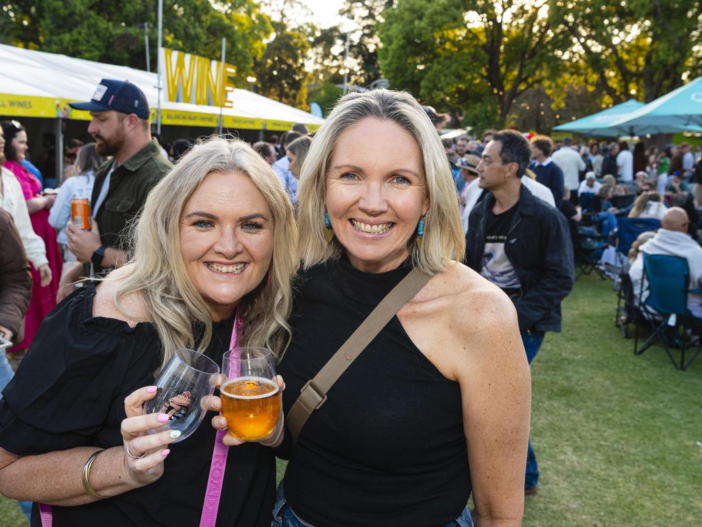 Mandy Ryan (left) and Kate Mulherin at the Toowoomba Carnival of Flowers Festival of Food and Wine, Saturday, September 14, 2024. Picture: Kevin Farmer