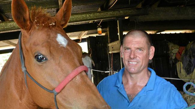 Fred Savage shoeing a horse.Photo Peter Holt / Daily Mercury. Picture: Peter Holt