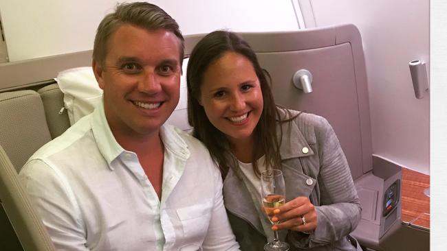 Jennifer and Andrew Jones use frequent flyer points to fly at the front of planes.