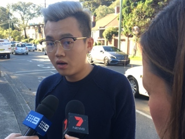 Vincent King talks to media outside Waverley Local Court.