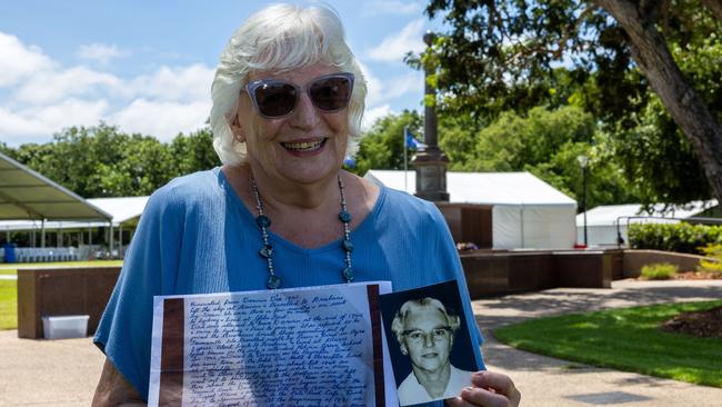 Jill Flett holding a picture of her mother, Mary Bland. Picture: Pema Tamang Pakhrin