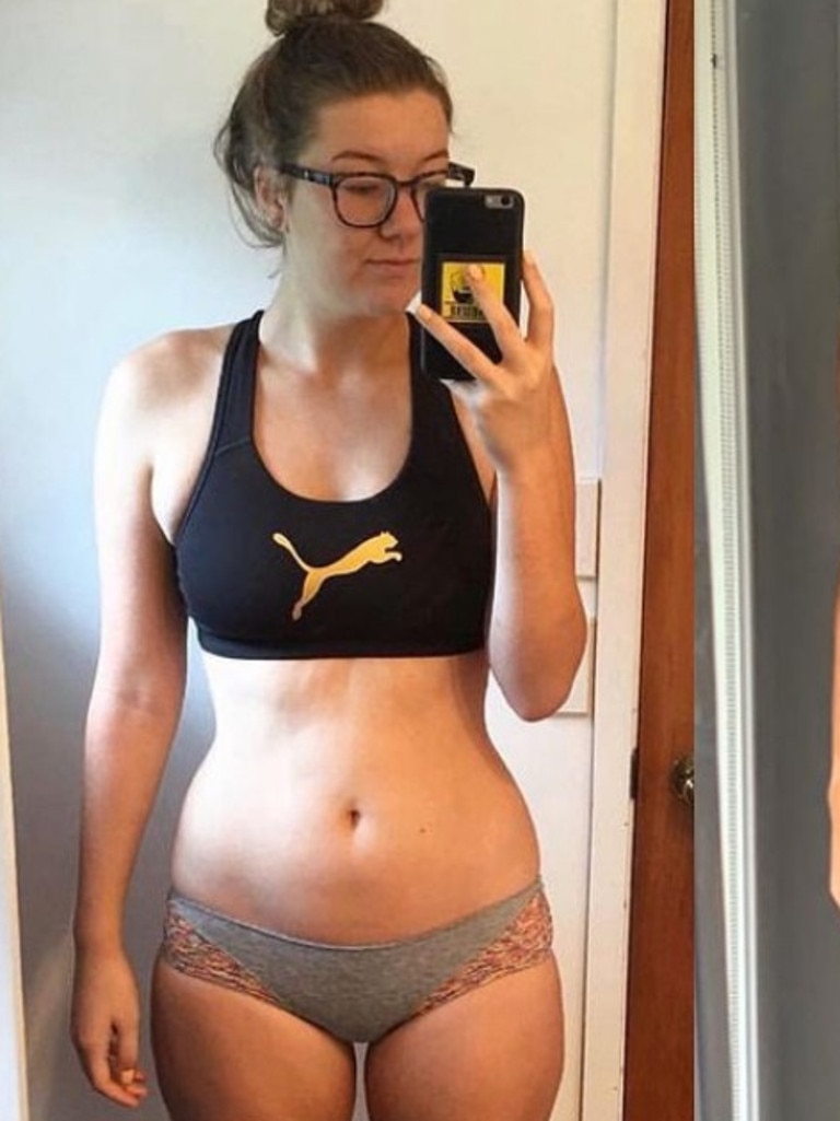 Laura Esme, 24, said she began developing an unhealthy relationship with food. Picture: Supplied