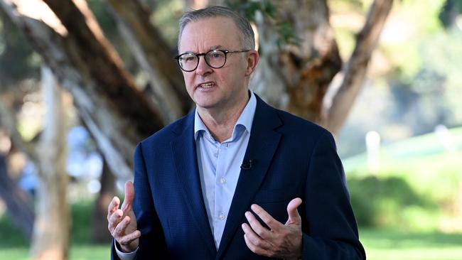 Anthony Albanese was nowhere to be seen despite exiting isolation this morning. Picture: NCA NewsWire / Jeremy Piper